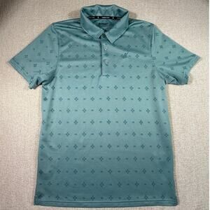 Hooey Men's Medium Green Southwest Print Short Sleeve 3 Button Polo Shirt Golf